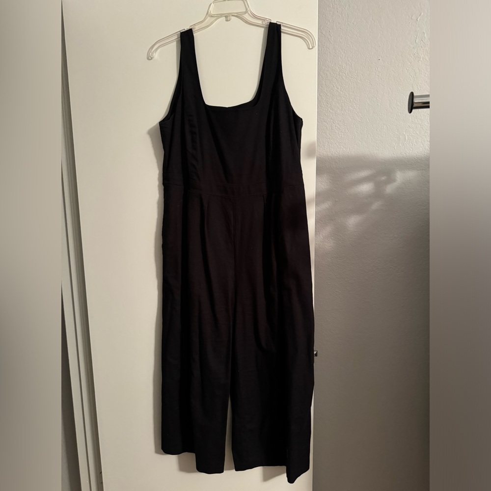 Banana Republic Black Linen Wide Leg Jumpsuit Sz 14